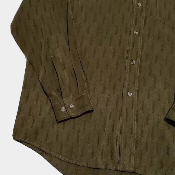 Vintage Kuhl‎ "Alf" (Men's Large) Long Sleeve Button Front Shirt Green Tencel - Picture 6 of 10